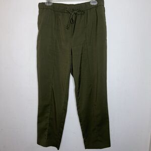 Worthington Jogger Pants‎ Medium Olive Green w pockets crop Womens size Medium